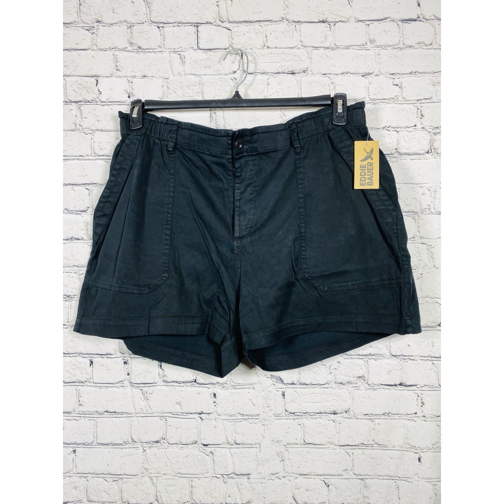 Eddie Bauer Women's Lightweight Relaxed Fit Black Paperbag Waist Short (XXL)
